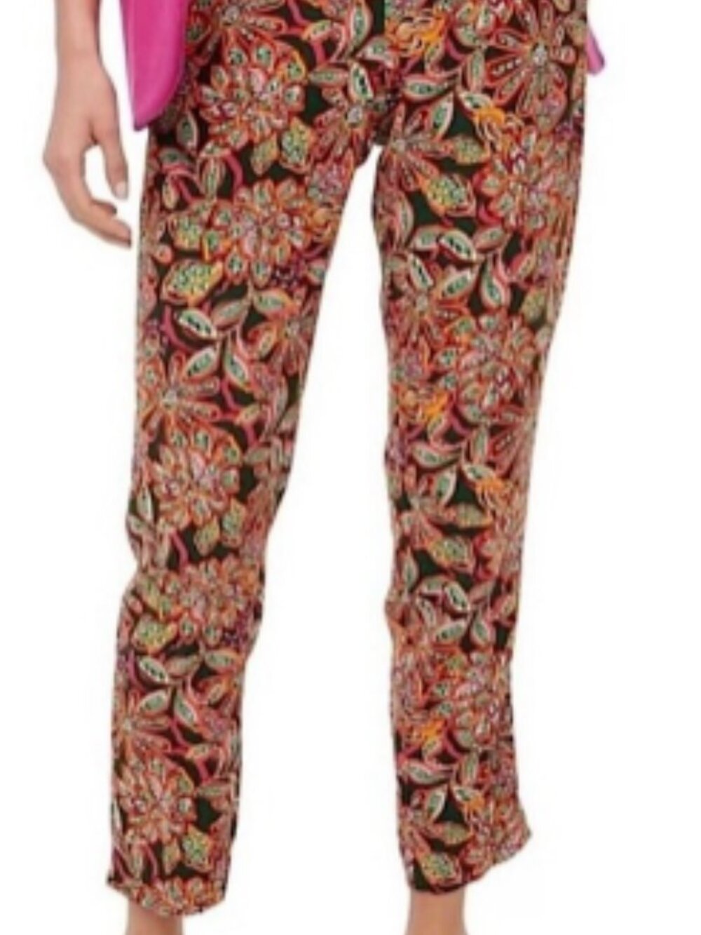 J. Crew Factory Floral Cropped Jamie Pull-On Pants in Black Size 6 - Picture 7 of 7
